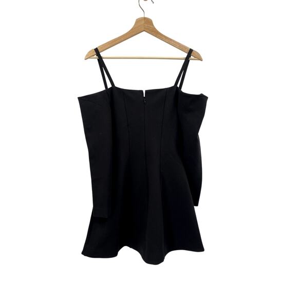 Reformation S Love Collection black off shoulder donatella knit mini dress - Picture 6 of 7